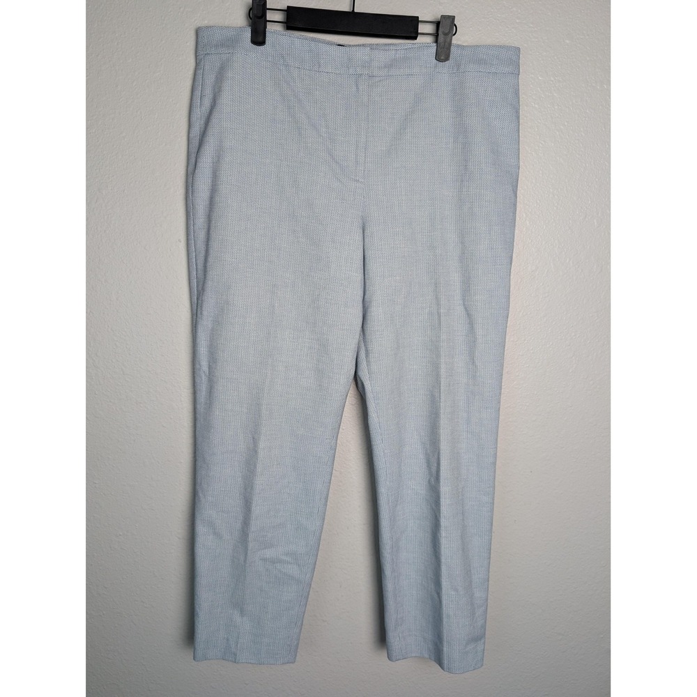 Talbots Pants Womens 14‎ Blue Dress Pants Slim Twill Lined Pockets Zip Geometric
